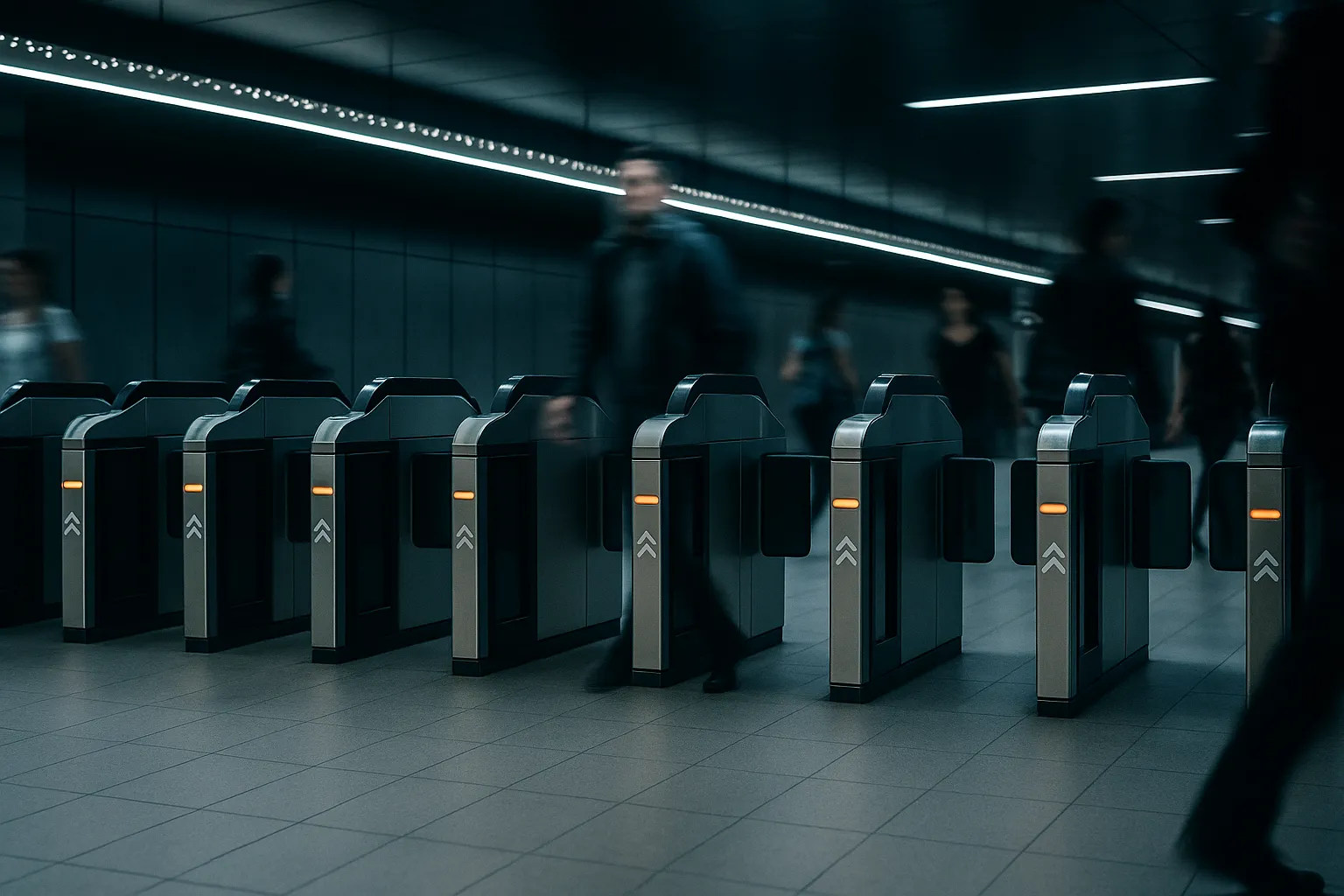 Subway gate footfall traffic